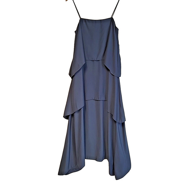 Banana Republic Tiered Midi Dress‎ Wedding Guest Cocktail Fairy Y2K Navy Size 4 - Picture 1 of 8